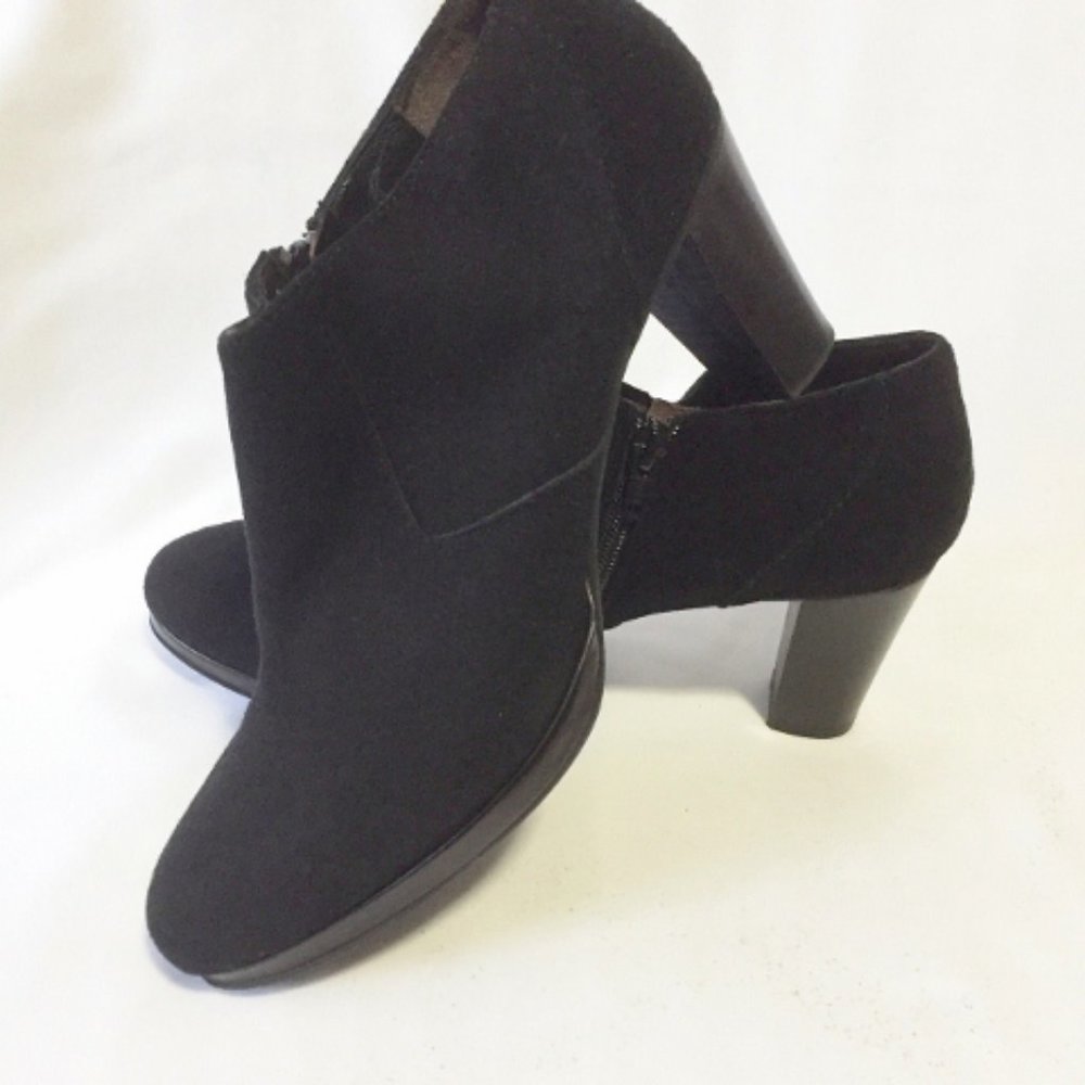 CAREL Black Suede Mini Platform Bootie